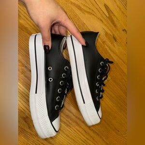 Gently used Chuck Taylor All Star Lift Platform Leather size 7.5 womens.